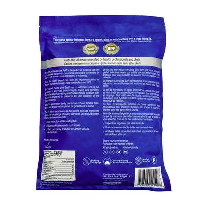 Celtic Sea Salt Fine Ground – Natural Mineral Salt, Sustainably Harvested, GMP Certified, Lab Tested – Baking, Cooking, Seasoning, Everyday Use – ½ Pound Resealable Bag