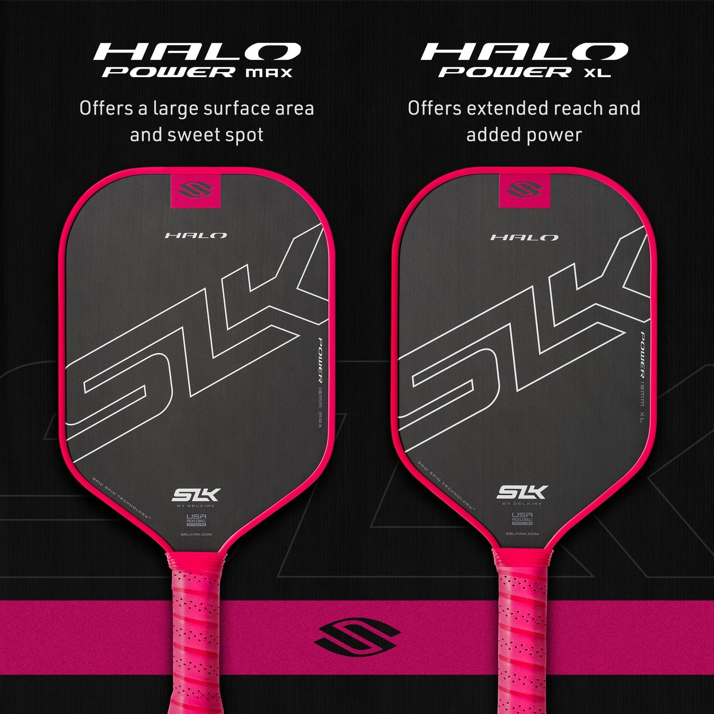 Selkirk Sport SLK Halo Raw Carbon Fiber Pickleball Paddle | Designed in The USA | Choose The T700 Raw Carbon Fiber Power, 18k Ultraweave Control, or Aramid Fiber Linkweave Thermoformed Pro