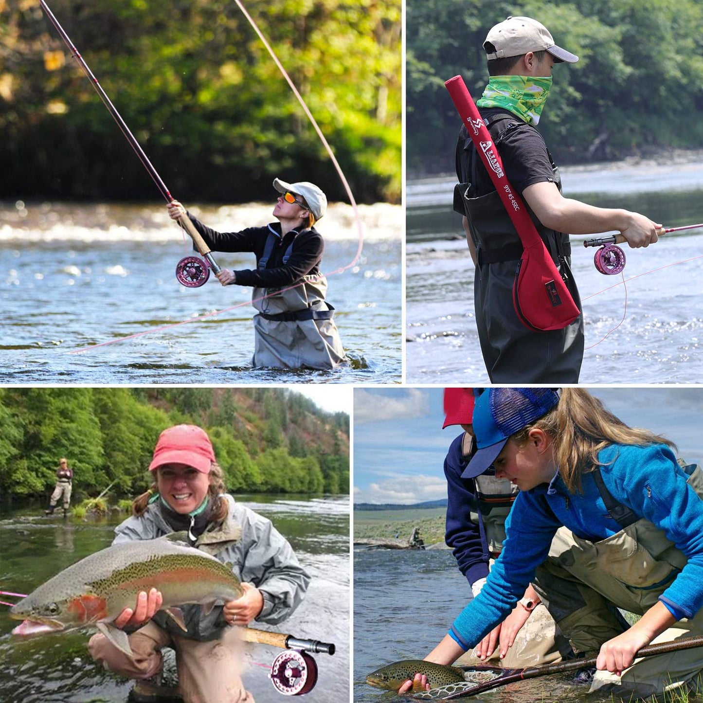 Sougayilang Fly Fishing Rod Reel Combos with Lightweight Portable Fly Rod and CNC-machined Aluminum Alloy Fly Reel,Fly Fishing Complete Starter Package