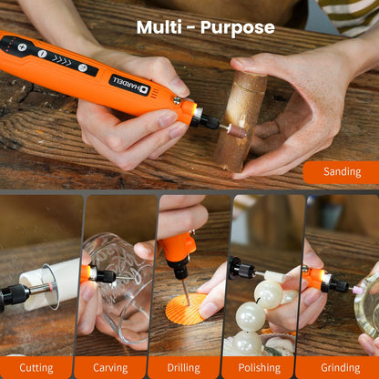HARDELL Mini Cordless Rotary Tool, 5-Speed and USB Charging Rotary Tool Kit with 69 Accessories, Multi-Purpose 3.7V Power Rotary Tool for Sanding, Polishing, Drilling, Etching, Engraving, DIY Crafts