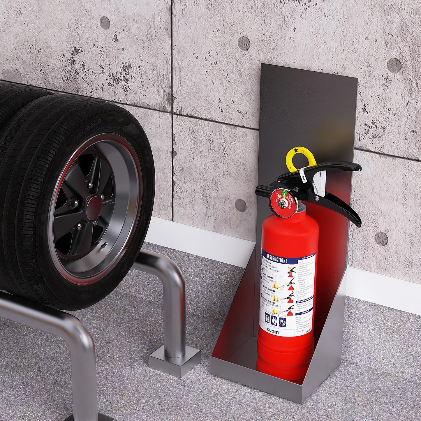 Ougist ABC Fire Extinguisher for Home & Vehicle - 2.5 lb 1-A:10-B:C Rated, Dry Chemical Fire Safety with Quick-Release Handle, Certified for Kitchen/Car/Boat Use-Model FF1KG-2Pack