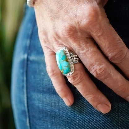 Silpada 'Big Spring' Compressed Mojave Turquoise Statement Ring in Sterling Silver
