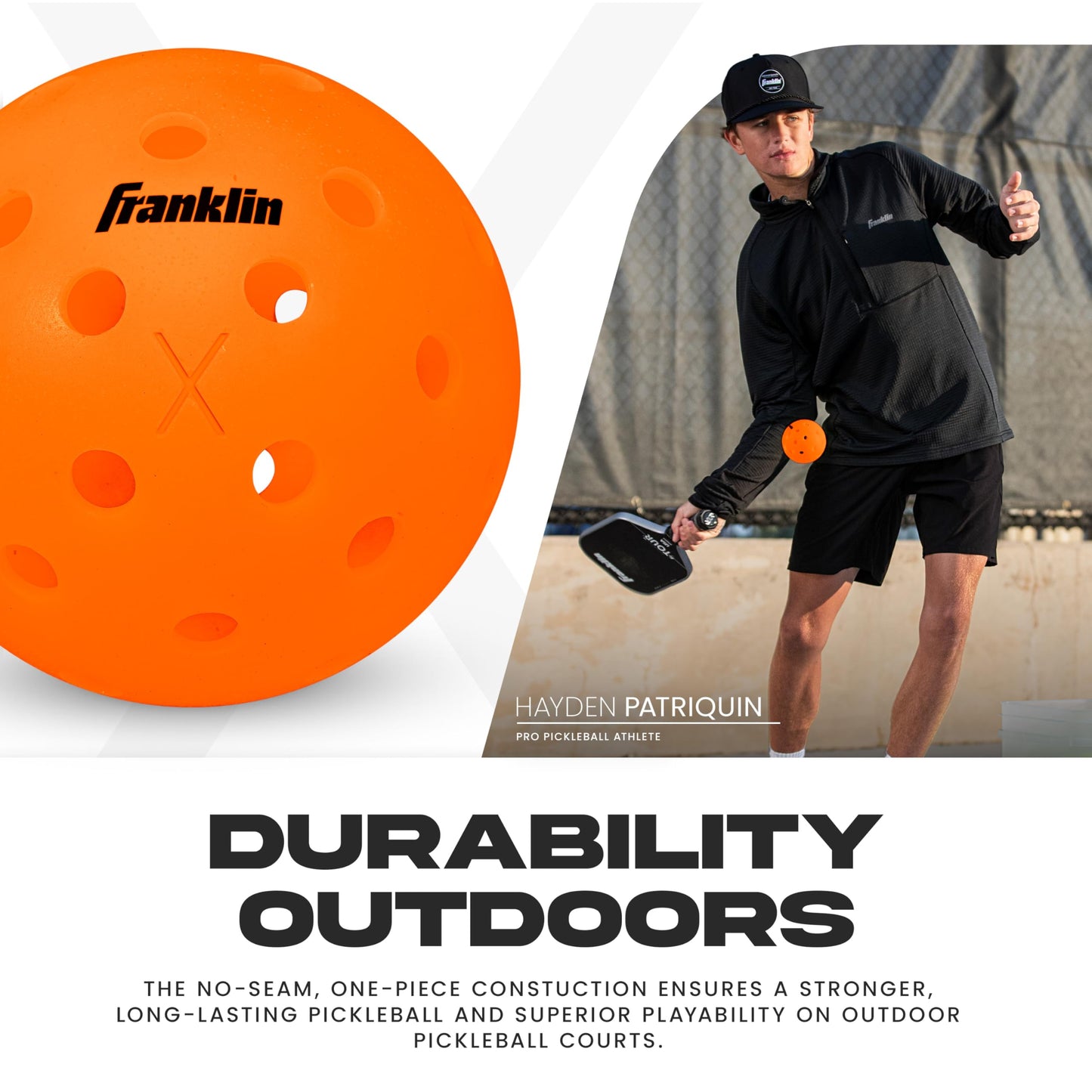 Franklin Sports X-40 Outdoor Pickleballs - Official Ball of USA Pickleball, APP Tour + US Open - Regulation Size