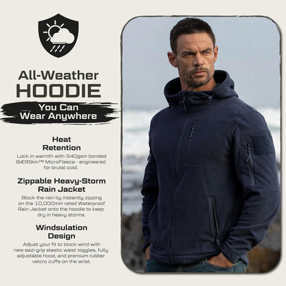 Baerskin Tactical Hoodie Jacket for Men 4.0 - Military Style Fleece Sweater for Cold, Rain, Wind or Snow