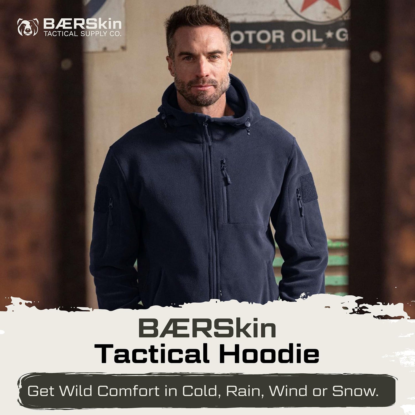 Baerskin Tactical Hoodie Jacket for Men 4.0 - Military Style Fleece Sweater for Cold, Rain, Wind or Snow