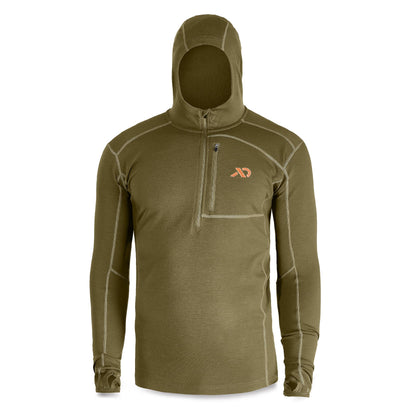 First Lite Men’s Kiln Hoody - Camo Merino Wool Base Layer, Midweight Thermal Cold Weather Hunting Gear for Men