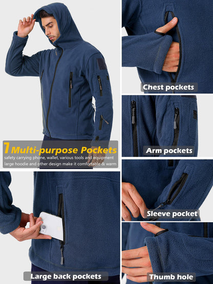 ReFire Gear Men's Warm Military Tactical Sport Fleece Hoodie Jacket