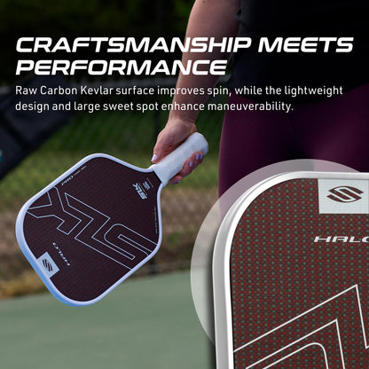 Selkirk Sport SLK Halo Raw Carbon Fiber Pickleball Paddle | Designed in The USA | Choose The T700 Raw Carbon Fiber Power, 18k Ultraweave Control, or Aramid Fiber Linkweave Thermoformed Pro