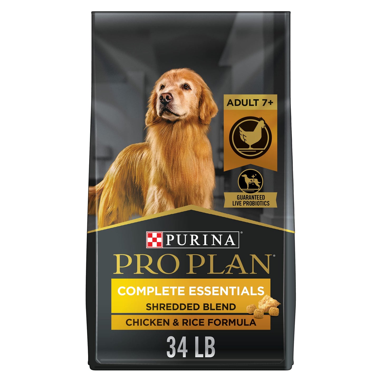Purina Pro Plan Complete Essentials Shredded Blend Salmon and Rice Dog Food Dry Formula with Probiotics for Dogs - 33 lb. Bag