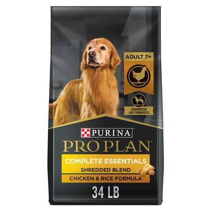 Purina Pro Plan Complete Essentials Shredded Blend Salmon and Rice Dog Food Dry Formula with Probiotics for Dogs - 33 lb. Bag