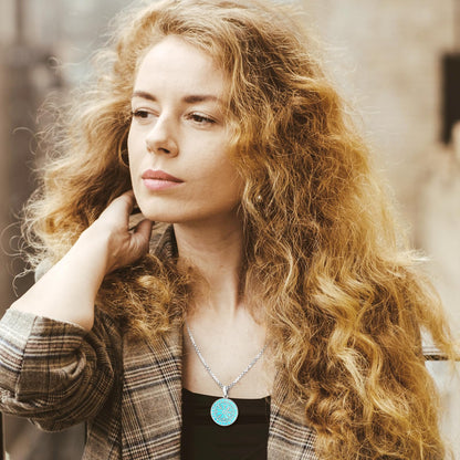 Turquoise Jewelry for Women Men 925 Sterling Silver Pendant Urn Necklaces for Ashes Picture Locket Necklace Thor Hammer Yggdrasil Virgen De Guadalupe St Michael Christopher Judas Witches Knot Necklace