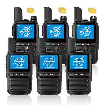 Lifetime Free Unlimited Range Rapid Global Walkie Talkies PTT Push-to-Talk Over Cellular Nationwide 5000+ Miles POC 4G LTE Handheld Long Range Two Way Radio for Team Management (2Pack and SIM)