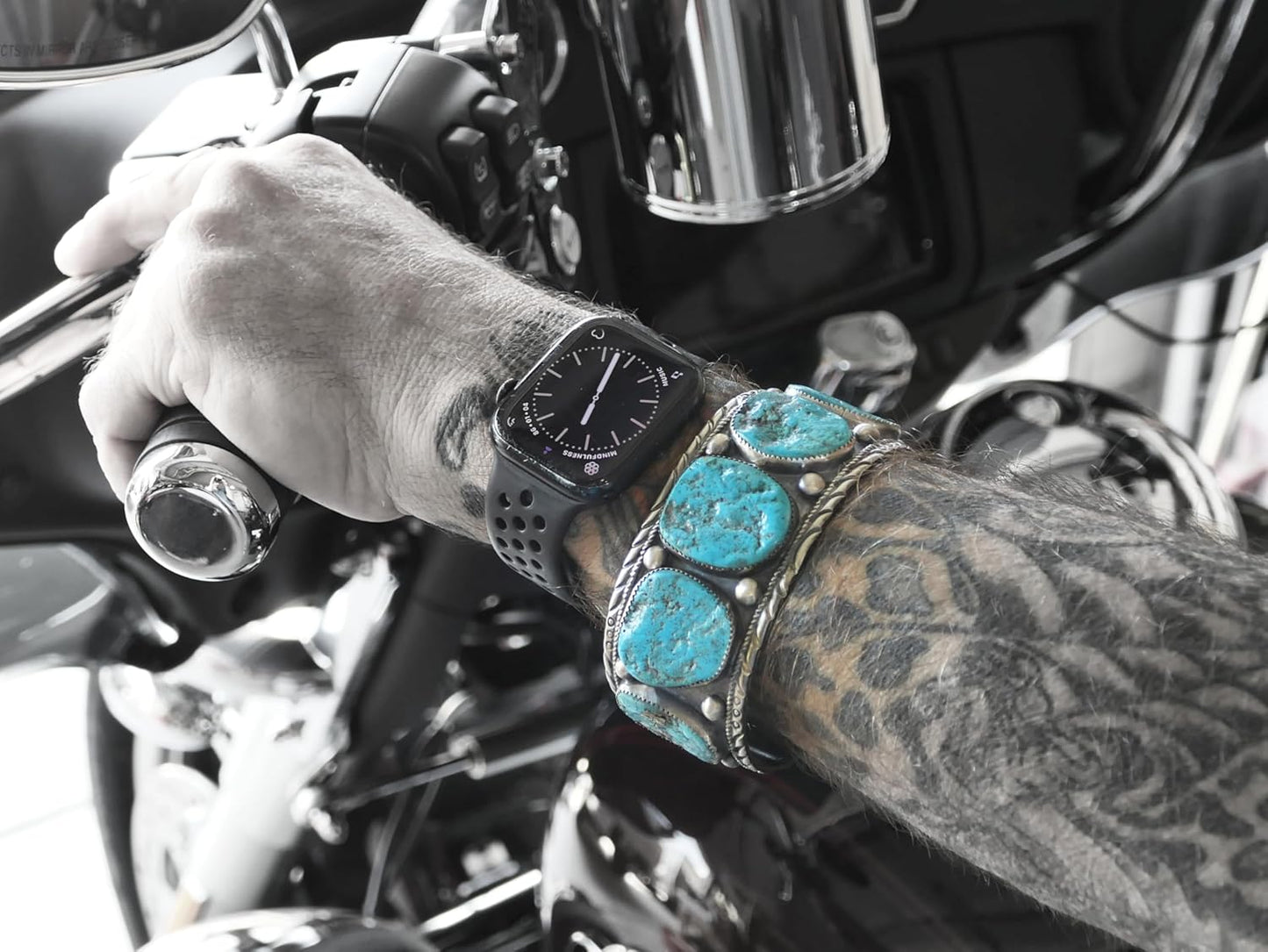 wide mens turquoise cuff silver 8 1/4 inch, Navajo cuff bracelet Kingman turquoise cuff, big silver bracelet for men, blue turquoise jewelry