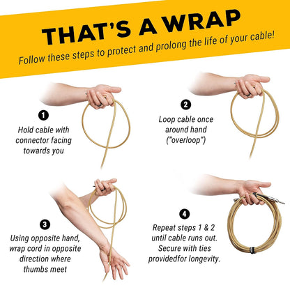 GLS Audio Instrument Cable - Amp Cord for Bass & Electric Guitar - Straight to Right Angle 1/4 Inch Instrument Cable - Brown/Yellow Braided Tweed, 20ft