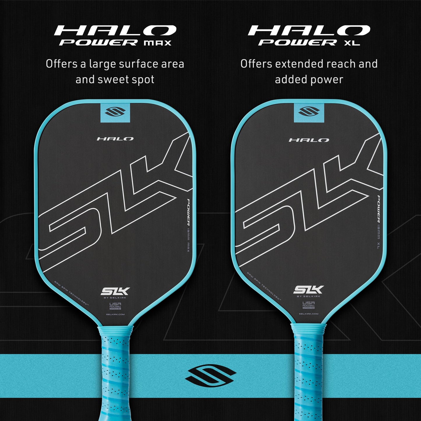 Selkirk Sport SLK Halo Raw Carbon Fiber Pickleball Paddle | Designed in The USA | Choose The T700 Raw Carbon Fiber Power, 18k Ultraweave Control, or Aramid Fiber Linkweave Thermoformed Pro