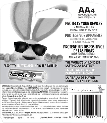 Energizer AA Batteries, MAX Double AA Battery Alkaline, 4 Count