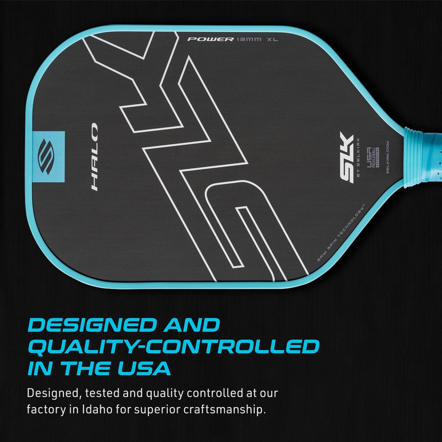 Selkirk Sport SLK Halo Raw Carbon Fiber Pickleball Paddle | Designed in The USA | Choose The T700 Raw Carbon Fiber Power, 18k Ultraweave Control, or Aramid Fiber Linkweave Thermoformed Pro