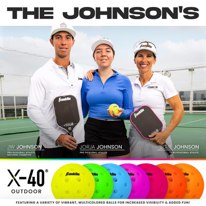 Franklin Sports X-40 Outdoor Pickleballs - Official Ball of USA Pickleball, APP Tour + US Open - Regulation Size