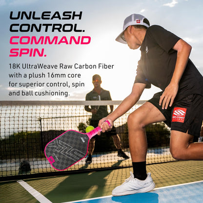 Selkirk Sport SLK Halo Raw Carbon Fiber Pickleball Paddle | Designed in The USA | Choose The T700 Raw Carbon Fiber Power, 18k Ultraweave Control, or Aramid Fiber Linkweave Thermoformed Pro