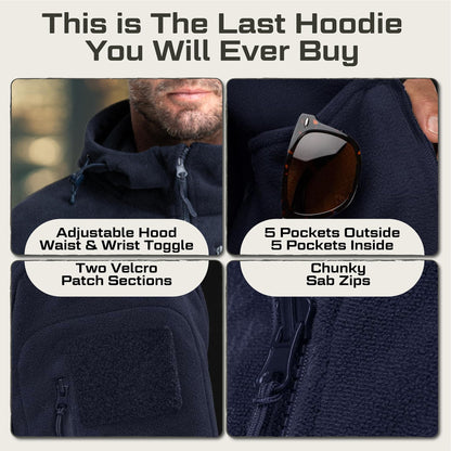 Baerskin Tactical Hoodie Jacket for Men 4.0 - Military Style Fleece Sweater for Cold, Rain, Wind or Snow