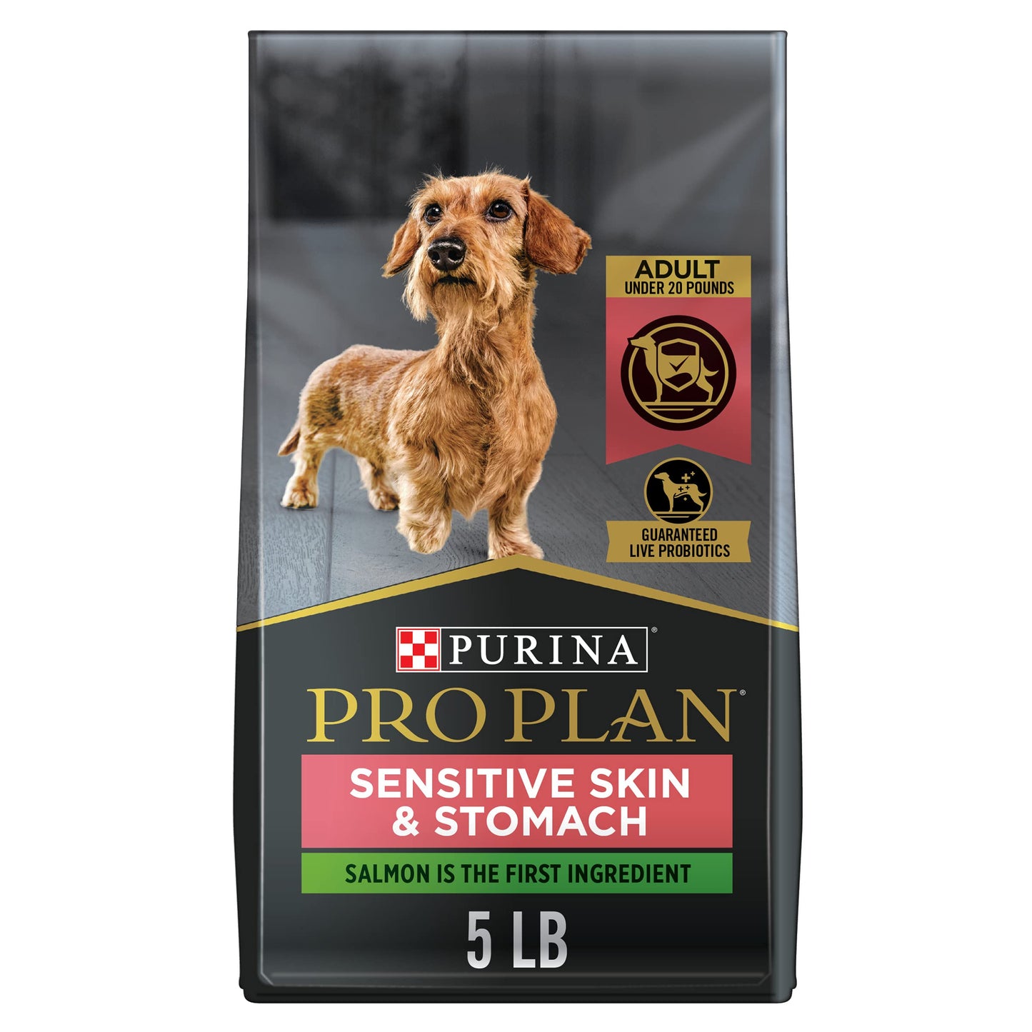 Purina Pro Plan Sensitive Skin and Stomach Dog Food Small Breed, Adult Salmon & Rice Formula - 4 lb. Bag
