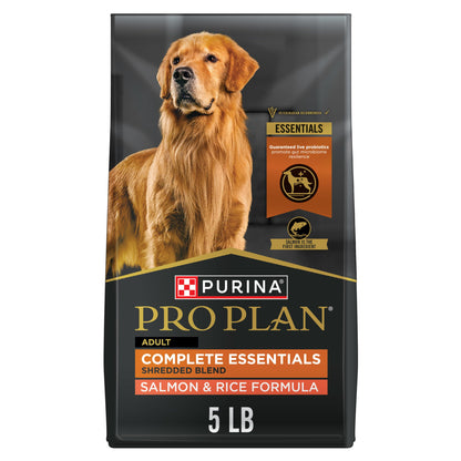 Purina Pro Plan Complete Essentials Shredded Blend Salmon and Rice Dog Food Dry Formula with Probiotics for Dogs - 33 lb. Bag