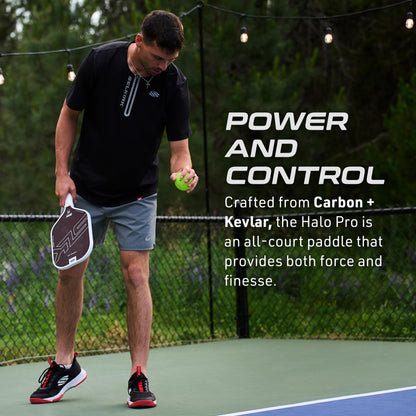 Selkirk Sport SLK Halo Raw Carbon Fiber Pickleball Paddle | Designed in The USA | Choose The T700 Raw Carbon Fiber Power, 18k Ultraweave Control, or Aramid Fiber Linkweave Thermoformed Pro