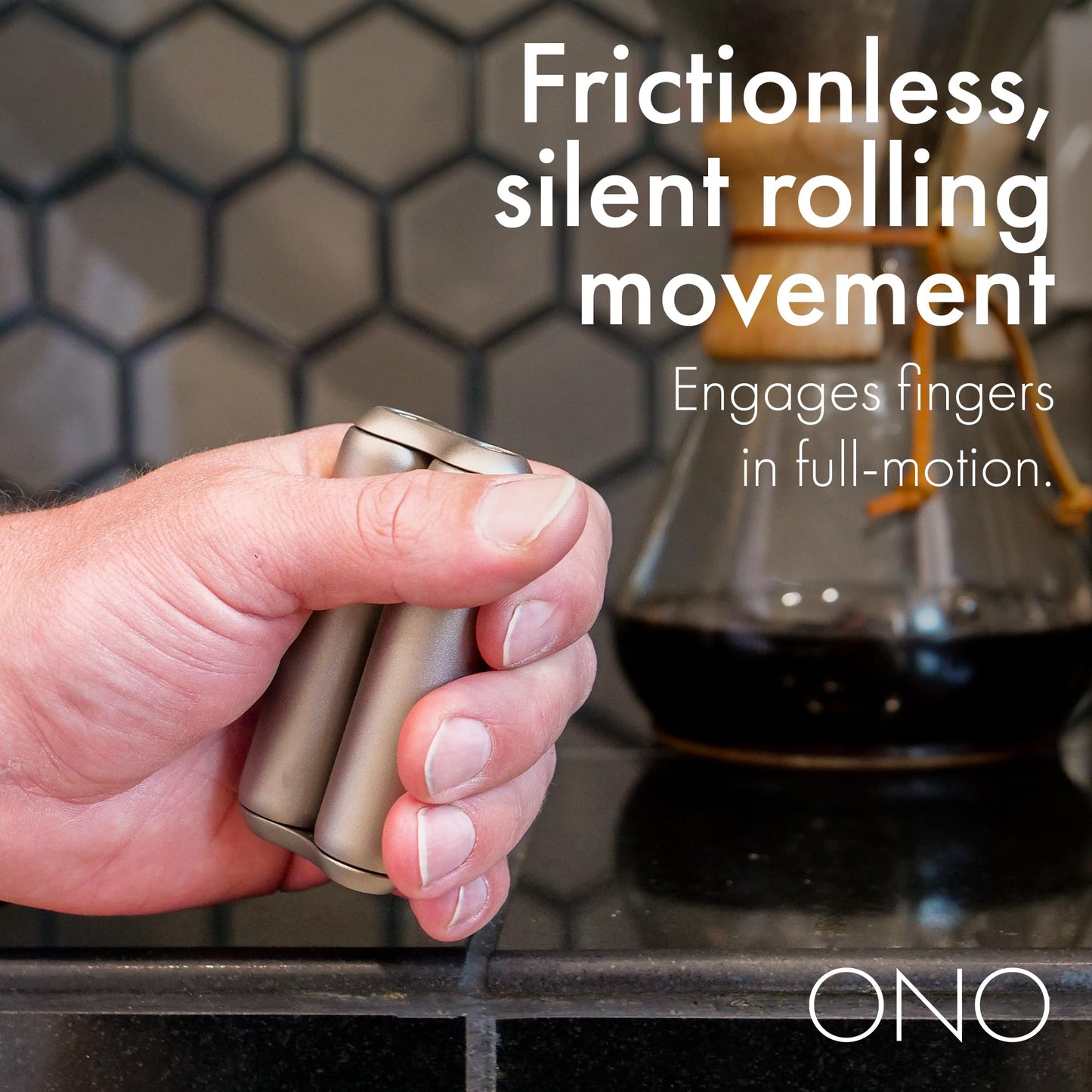 ONO Roller - Handheld Fidget Toy for Adults | Help Relieve Stress, Anxiety, Tension | Promotes Focus, Clarity | Compact, Portable Design (Junior Size/ABS Plastic, Purple)