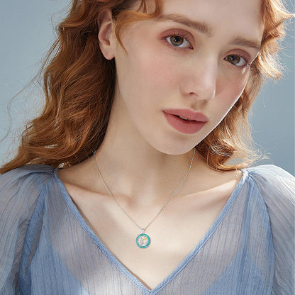 Midir&Etain Western Necklace 925 Sterling Silver Turquoise Pendant Highland Cow/Cow Skull/Hat/Tag/Cactus/Boot Cowgirl Country Jewelry for Women Men