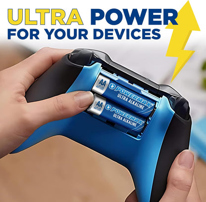 Powermax 48-Count AA Batteries, Ultra Long Lasting Alkaline Battery, 10-Year Shelf Life, Reclosable Packaging