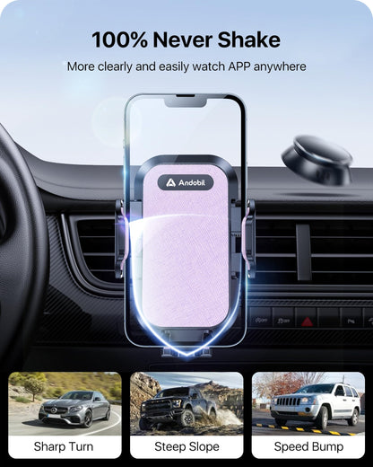 andobil Car Phone Holder, 2026 Military-Grade 89lbs Strongest Suction Phone Holders for Your Car Dashboard/Windshield/Vent Easy Clamp Car Phone Mount Stand for iPhone 17 16 15 14 13 Pro Max Samsung