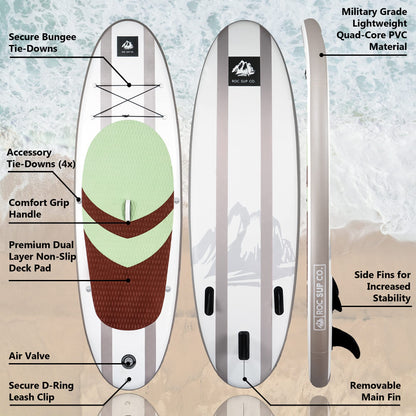 Roc Inflatable Stand Up Paddle Board 10' 6" with Premium SUP Paddle Board Accessories, Wide Stable Design, Non-Slip Comfort Deck for Youth & Adults