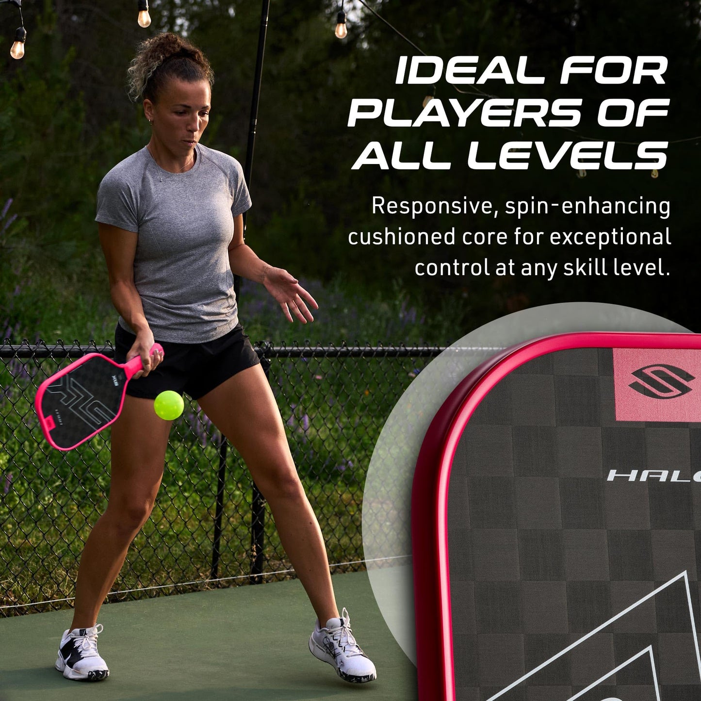 Selkirk Sport SLK Halo Raw Carbon Fiber Pickleball Paddle | Designed in The USA | Choose The T700 Raw Carbon Fiber Power, 18k Ultraweave Control, or Aramid Fiber Linkweave Thermoformed Pro