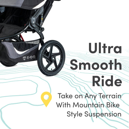 BOB Gear Revolution Flex 3.0 Duallie Jogging Stroller, Double Stroller, Graphite Black