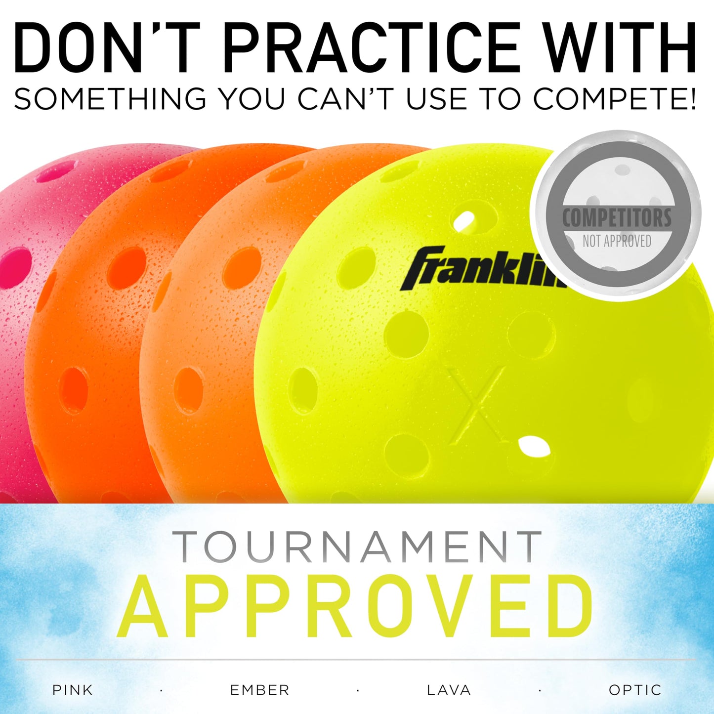 Franklin Sports X-40 Outdoor Pickleballs - Official Ball of USA Pickleball, APP Tour + US Open - Regulation Size
