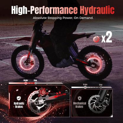 Yozma IN10 Pro Electric Dirt Bike, 5500W, 50MPH, 60 Mi Range, 17"/14" Tires | 60V 27Ah Battery with BMS,Features Hydraulic Brakes & Dual Shock Absorption for Mud, Rocks, & Off-road Fun.