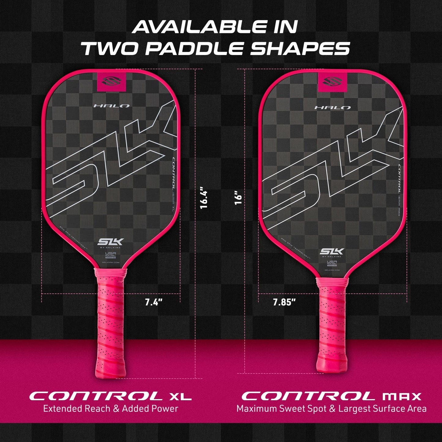 Selkirk Sport SLK Halo Raw Carbon Fiber Pickleball Paddle | Designed in The USA | Choose The T700 Raw Carbon Fiber Power, 18k Ultraweave Control, or Aramid Fiber Linkweave Thermoformed Pro