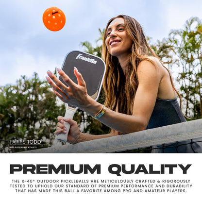 Franklin Sports X-40 Outdoor Pickleballs - Official Ball of USA Pickleball, APP Tour + US Open - Regulation Size