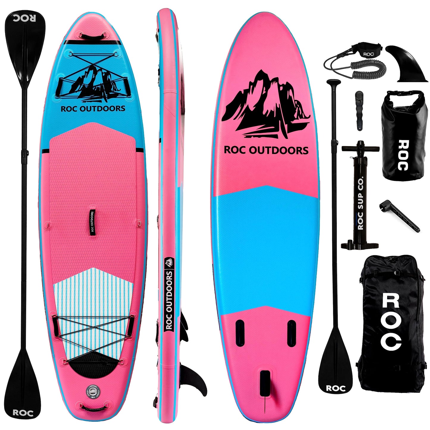 Roc Inflatable Stand Up Paddle Board 10' 6" with Premium SUP Paddle Board Accessories, Wide Stable Design, Non-Slip Comfort Deck for Youth & Adults