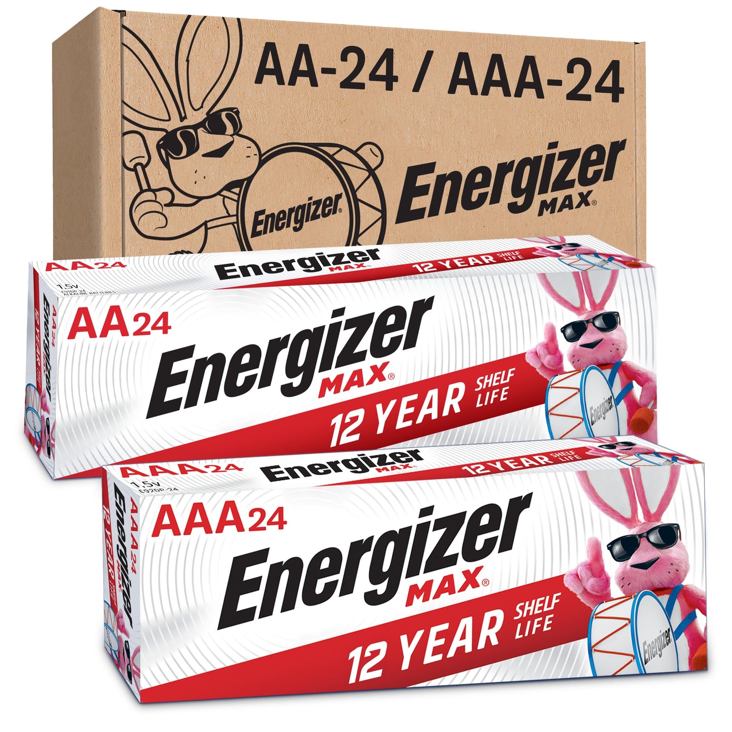 Energizer AA and AAA Batteries, 48 Count, Combo Pack Contains 24 Max Double A and 24 Max Triple A Batteries
