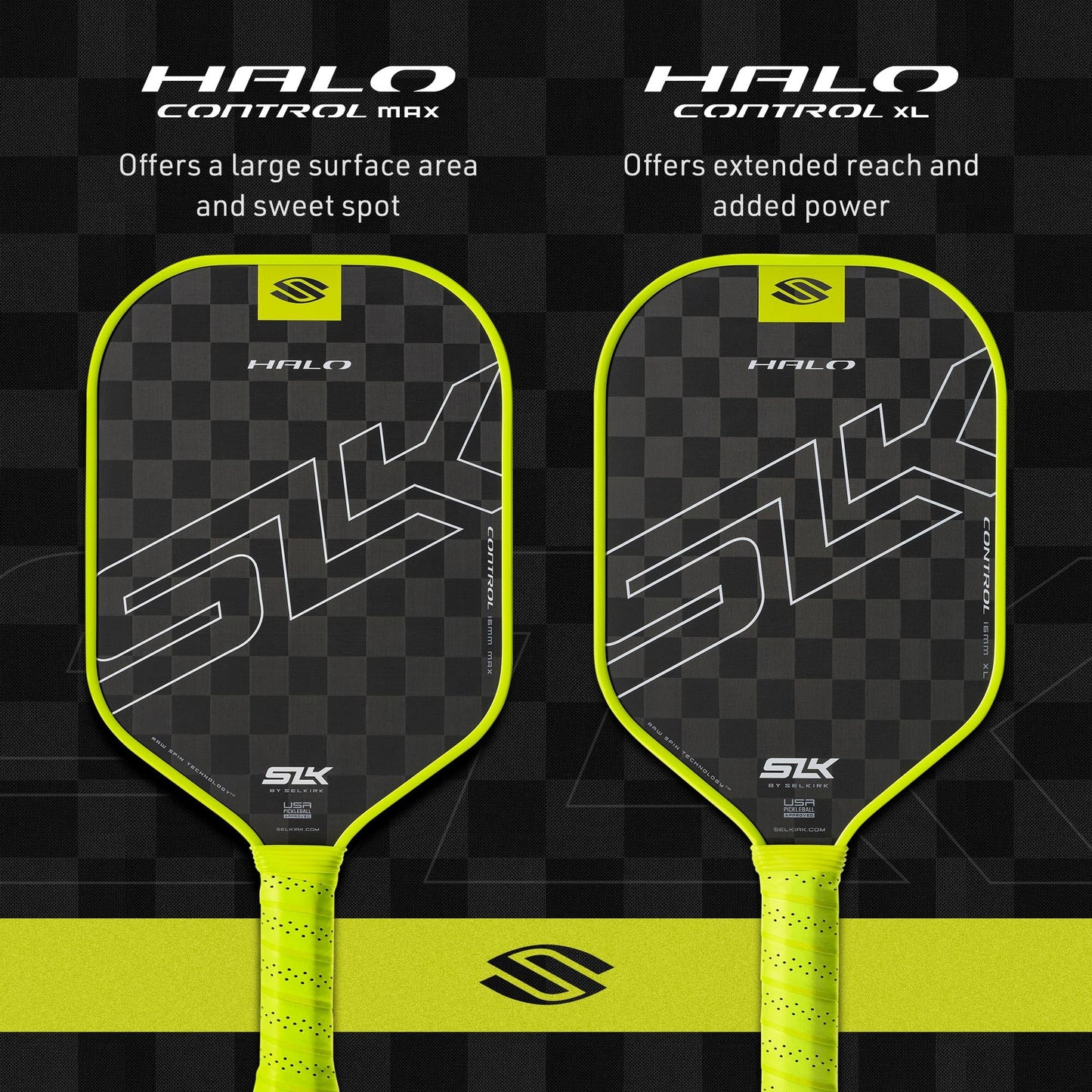 Selkirk Sport SLK Halo Raw Carbon Fiber Pickleball Paddle | Designed in The USA | Choose The T700 Raw Carbon Fiber Power, 18k Ultraweave Control, or Aramid Fiber Linkweave Thermoformed Pro