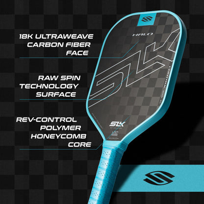 Selkirk Sport SLK Halo Raw Carbon Fiber Pickleball Paddle | Designed in The USA | Choose The T700 Raw Carbon Fiber Power, 18k Ultraweave Control, or Aramid Fiber Linkweave Thermoformed Pro