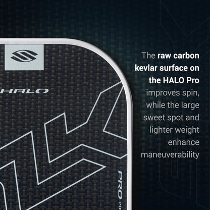 Selkirk Sport SLK Halo Raw Carbon Fiber Pickleball Paddle | Designed in The USA | Choose The T700 Raw Carbon Fiber Power, 18k Ultraweave Control, or Aramid Fiber Linkweave Thermoformed Pro