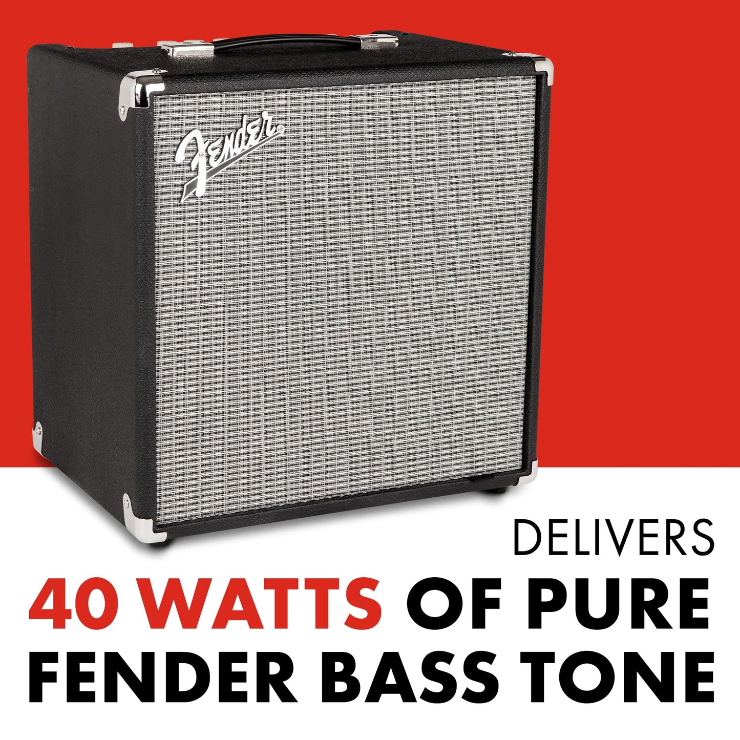 Fender Rumble 40 V3 Bass Amp for Bass Guitar, 40 Watts, with 2-Year Warranty Speaker, with Overdrive Circuit and Mid-Scoop Contour Switch