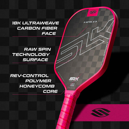 Selkirk Sport SLK Halo Raw Carbon Fiber Pickleball Paddle | Designed in The USA | Choose The T700 Raw Carbon Fiber Power, 18k Ultraweave Control, or Aramid Fiber Linkweave Thermoformed Pro