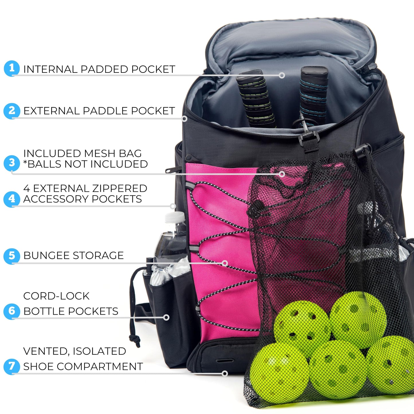 Athletico 35L Pickleball Backpack - Pickleball Bags for Men or Women Includes Pickleball Ball Holder