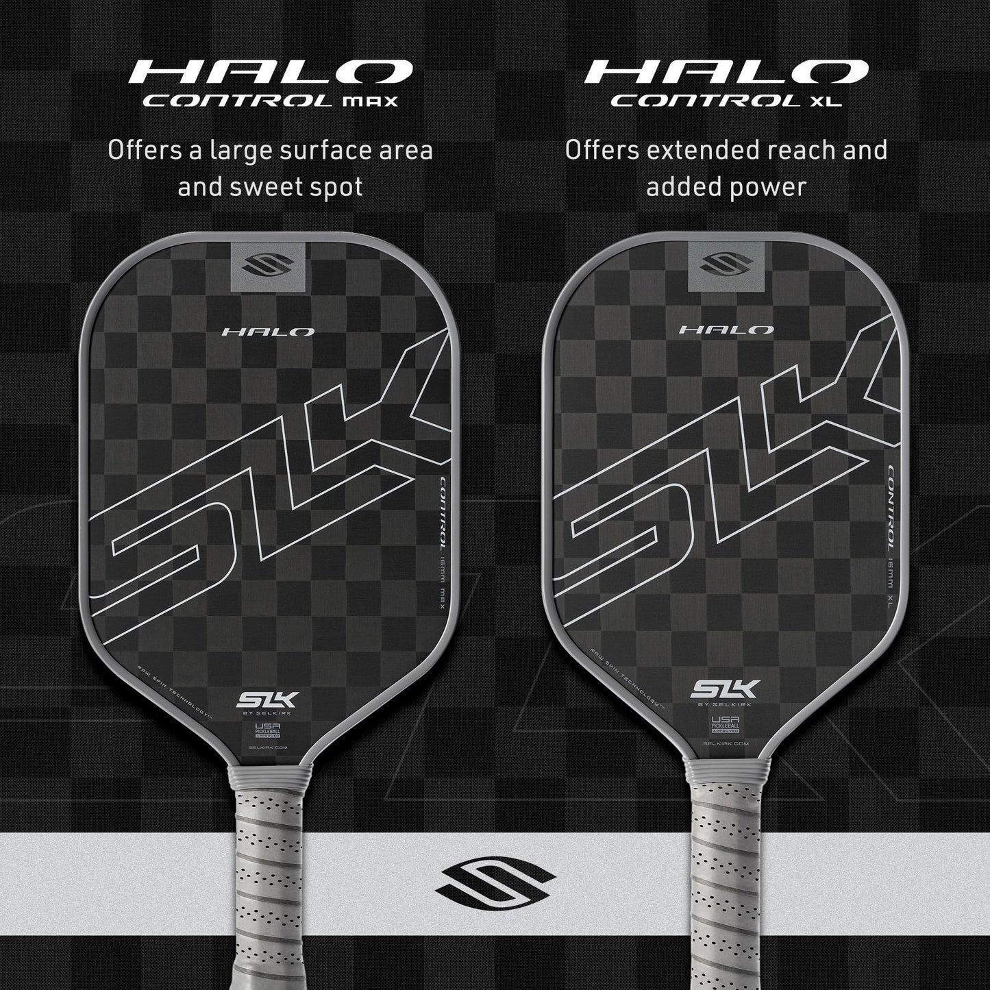 Selkirk Sport SLK Halo Raw Carbon Fiber Pickleball Paddle | Designed in The USA | Choose The T700 Raw Carbon Fiber Power, 18k Ultraweave Control, or Aramid Fiber Linkweave Thermoformed Pro
