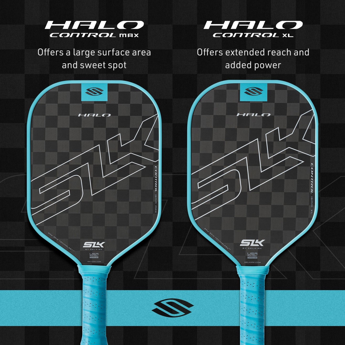 Selkirk Sport SLK Halo Raw Carbon Fiber Pickleball Paddle | Designed in The USA | Choose The T700 Raw Carbon Fiber Power, 18k Ultraweave Control, or Aramid Fiber Linkweave Thermoformed Pro