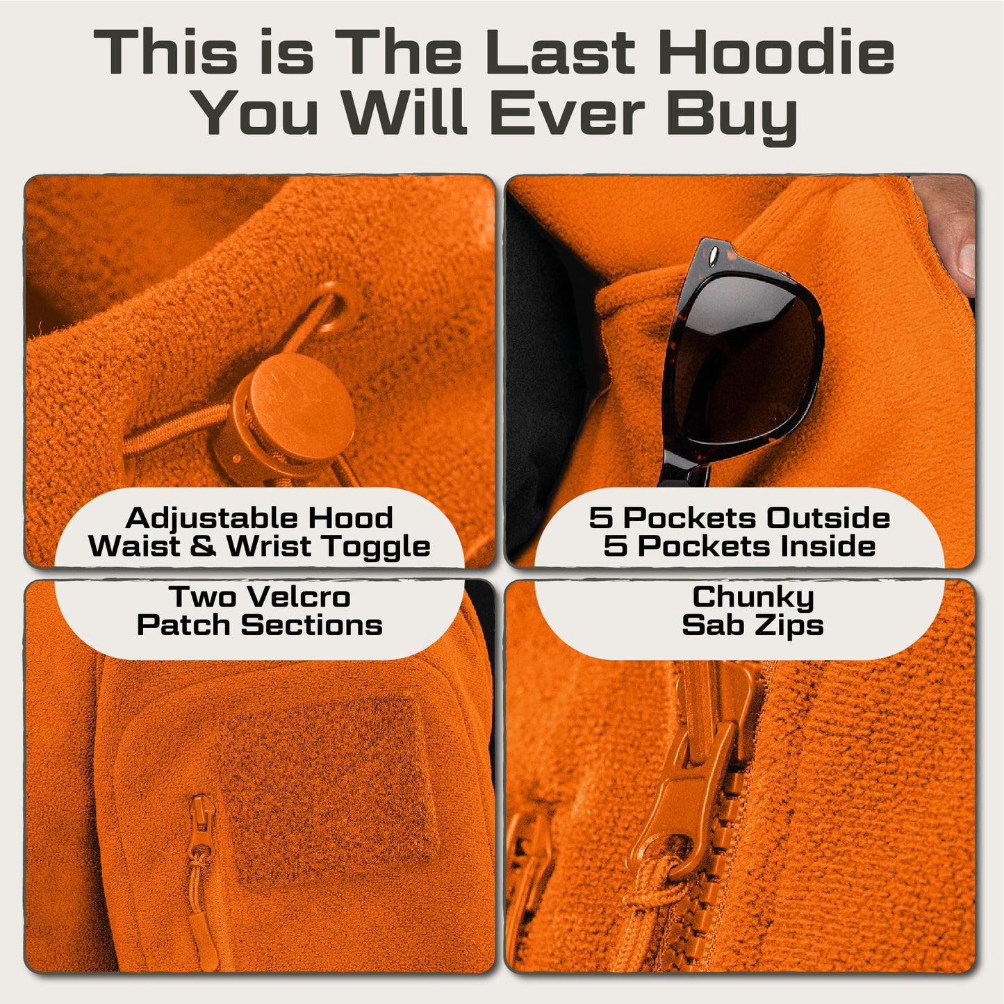 Baerskin Tactical Hoodie Jacket for Men 4.0 - Military Style Fleece Sweater for Cold, Rain, Wind or Snow