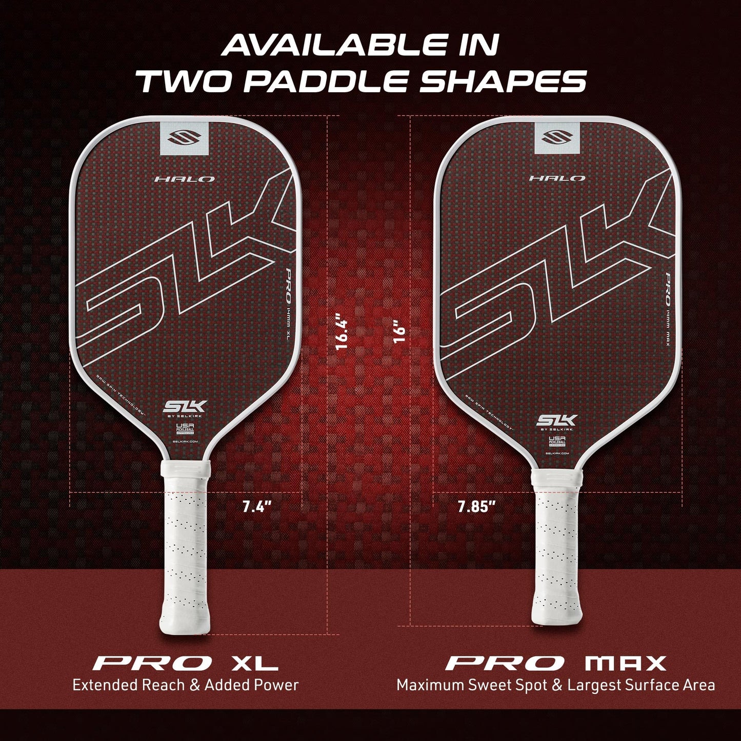 Selkirk Sport SLK Halo Raw Carbon Fiber Pickleball Paddle | Designed in The USA | Choose The T700 Raw Carbon Fiber Power, 18k Ultraweave Control, or Aramid Fiber Linkweave Thermoformed Pro